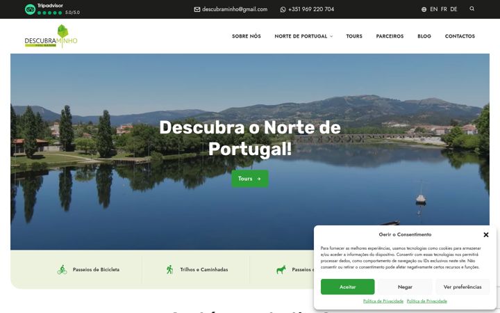 Screenshot of descubraminho.com