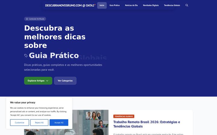 Screenshot of descubranovosrumo.com