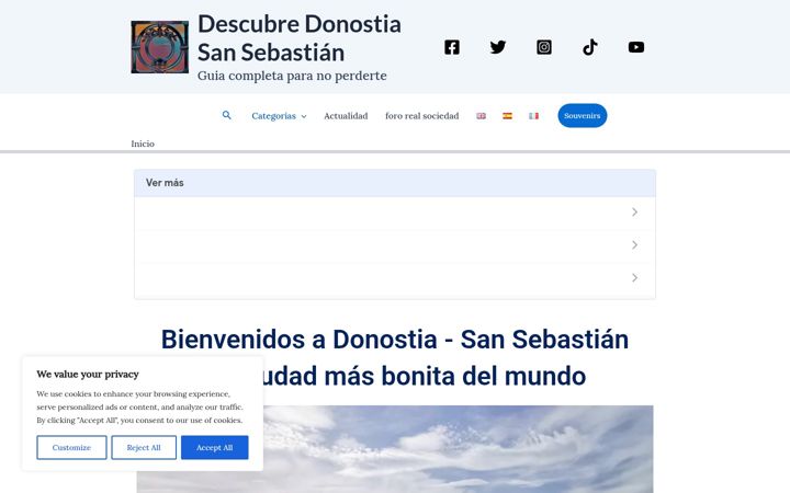 Screenshot of descubredonostia.com