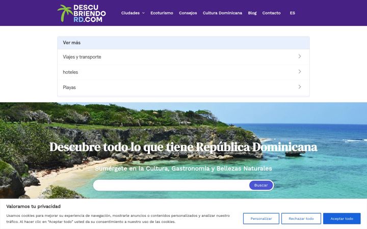 Screenshot of descubriendord.com