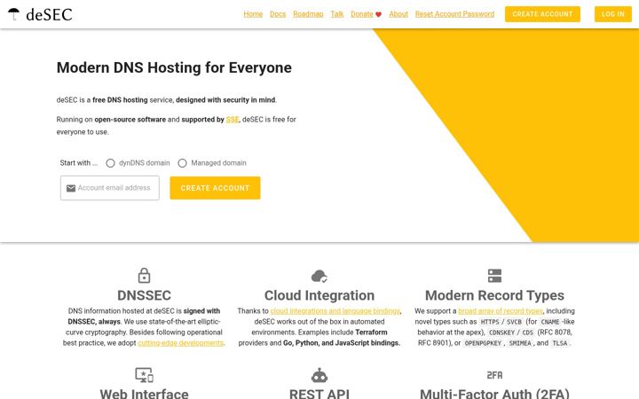 Ekrano kopija desec.io