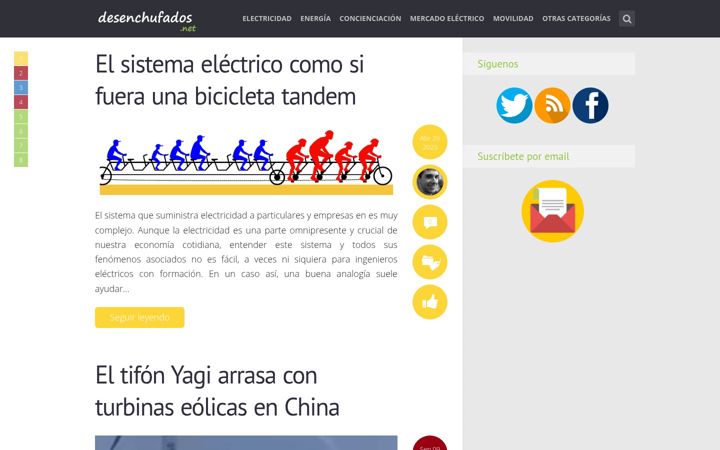 Captură de ecran a desenchufados.net