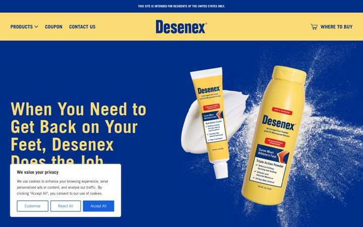 Screenshot of desenex.com