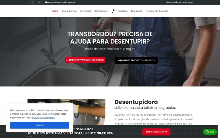 Captura de pantalla de desentupidora.com.br