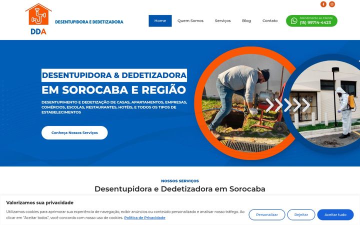 Captura de pantalla de desentupidoradda.com.br