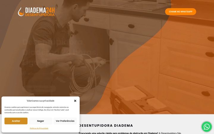 Captura de ecrã de desentupidoraemdiadema.com.br