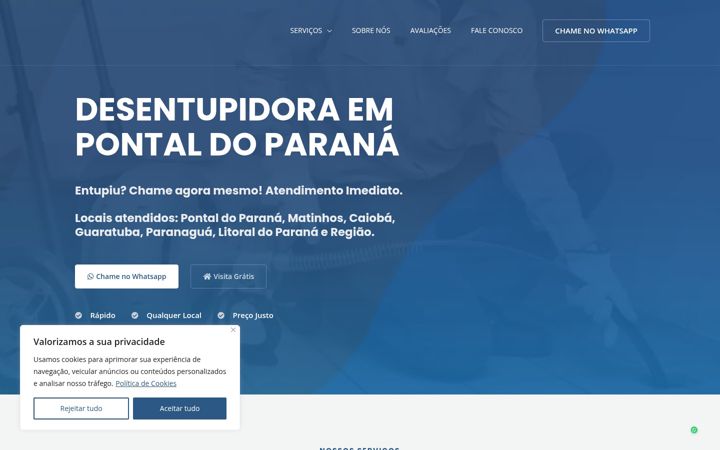 Captura de pantalla de desentupidoraempontaldopr.com.br