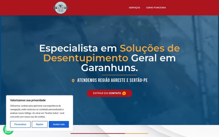 Captura de ecrã de desentupidoraessencialpe.com.br