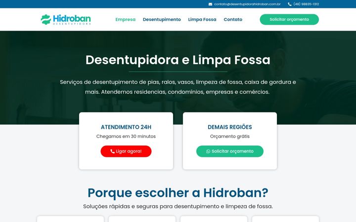Captura de ecrã de desentupidorahidroban.com.br
