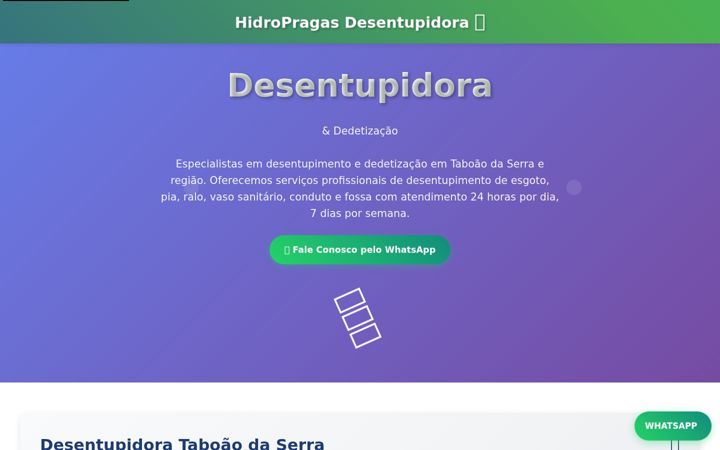 Captura de ecrã de desentupidorahidropragas.com.br