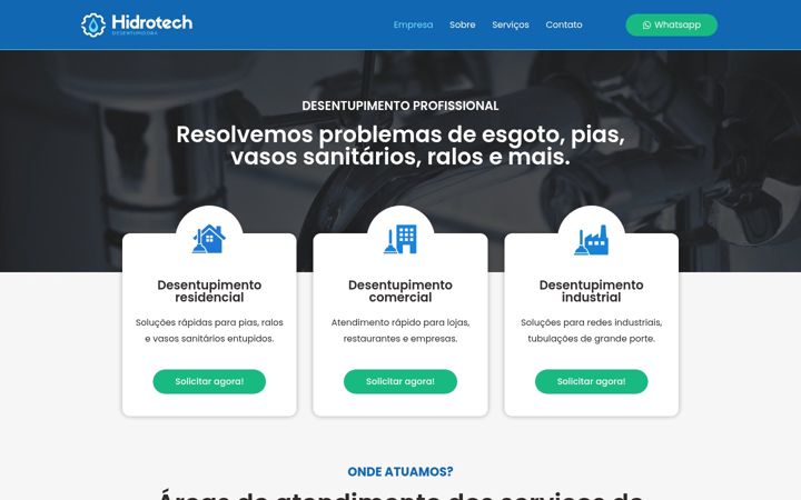Captura de ecrã de desentupidorahidrotech.com.br