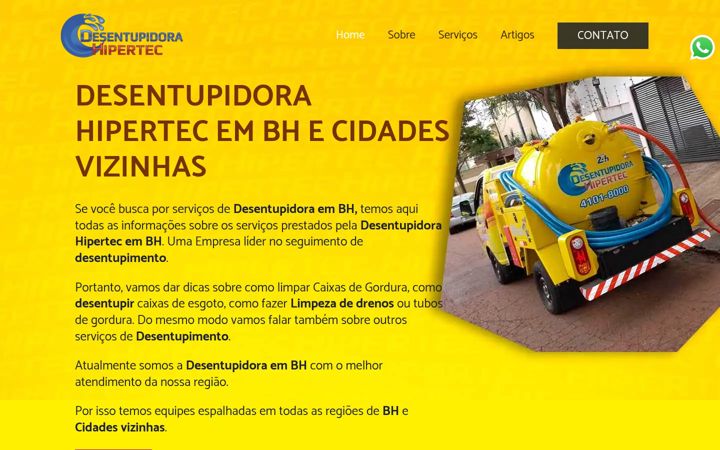 Captura de ecrã de desentupidorahipertec.com.br