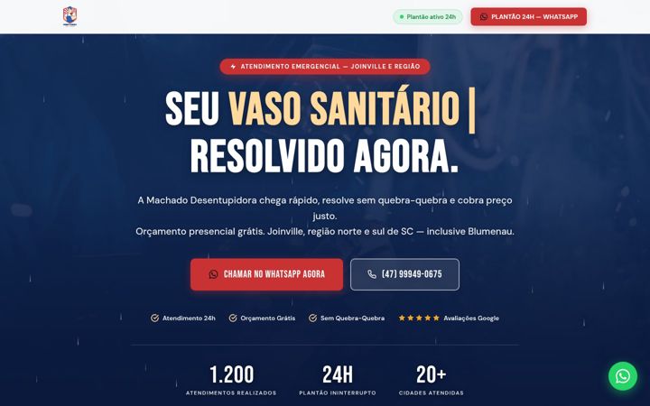 Captura de ecrã de desentupidoramachado.com.br