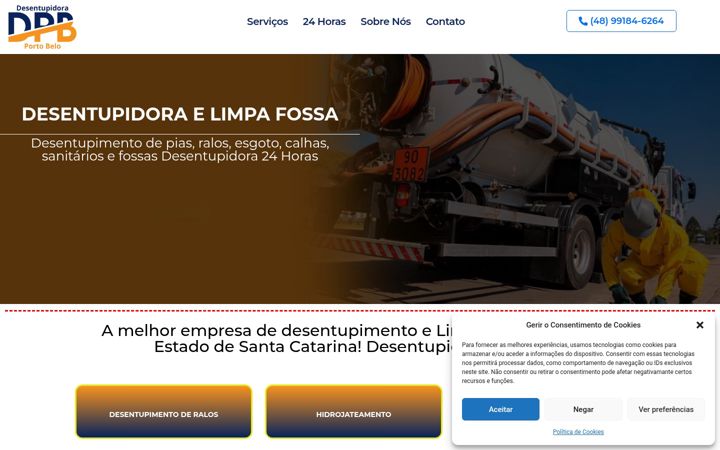 Captura de ecrã de desentupidoraportobello.com.br
