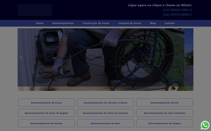 Captura de ecrã de desentupidorateixeira.com.br
