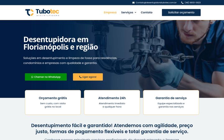 Captura de ecrã de desentupidoratubotec.com.br