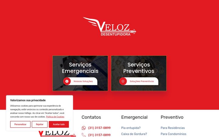 Captura de ecrã de desentupidoraveloz.com.br