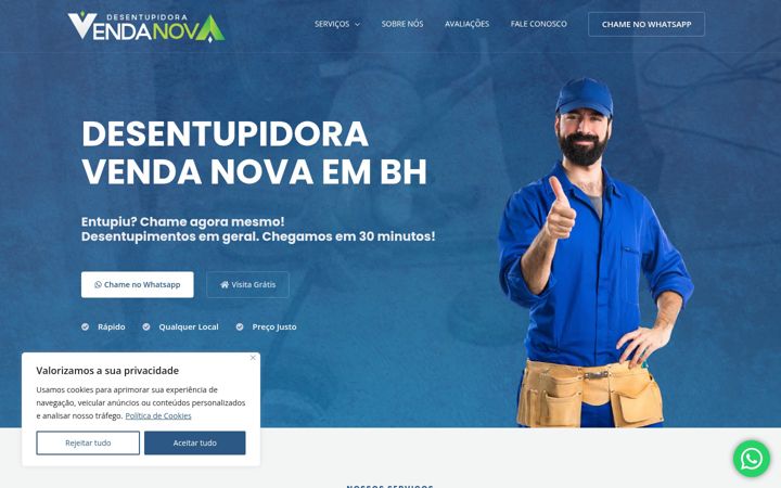 Captura de ecrã de desentupidoravendanova.com.br