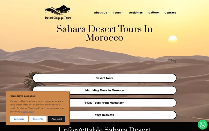 Screenshot of desertchigagatours.com