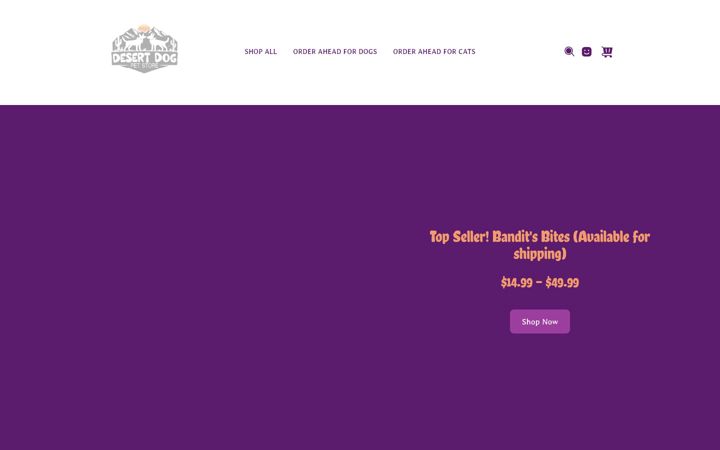 Zrzut ekranu desertdogpetstore.com