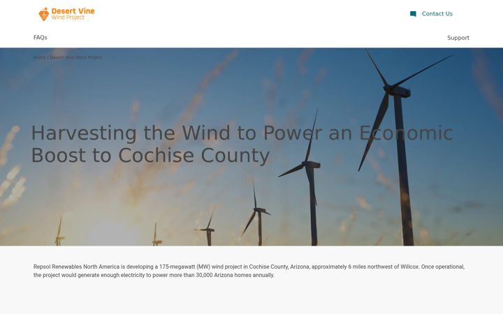 Screenshot of desertvinewind.com