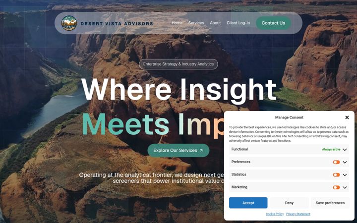 Screenshot of desertvistaadvisors.com