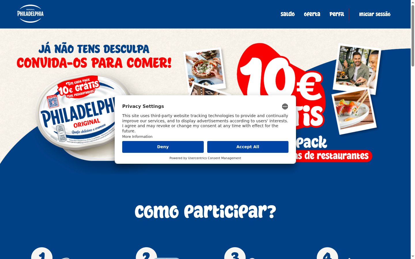 Screenshot του banner συγκατάθεσης που εμφανίστηκε πριν από οποιαδήποτε αλληλεπίδραση