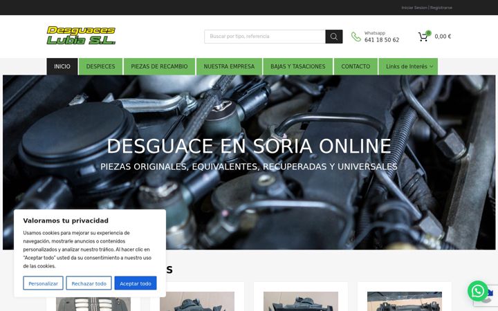 Screenshot of desguacelubia.com