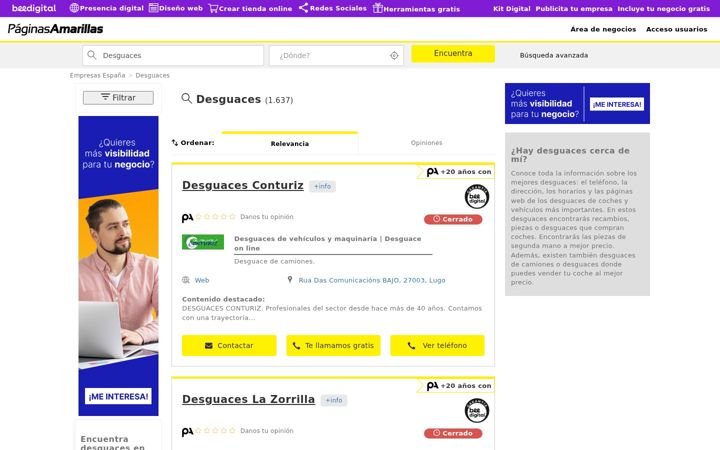 Képernyőkép: desguaces-coches.es