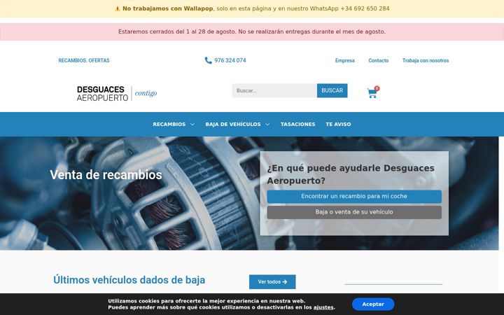 Screenshot of desguacesaeropuerto.com