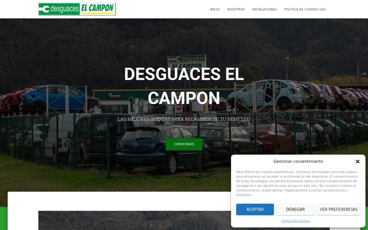 Screenshot of desguaceselcamponpravia.com