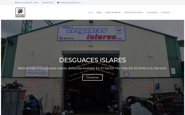 Screenshot of desguacesislares.com