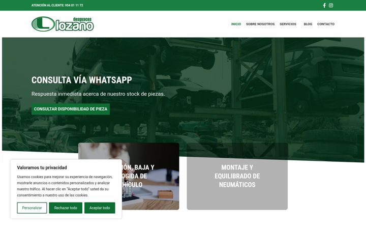 Screenshot of desguaceslozano.com