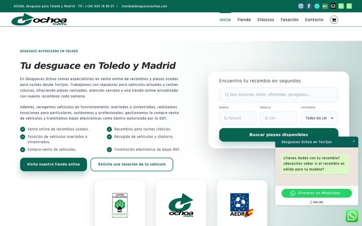 Screenshot of desguacesochoa.com