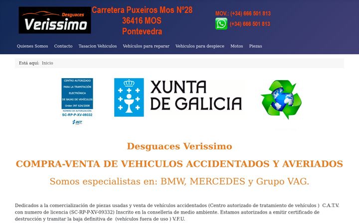 Screenshot of desguacesverissimo.com