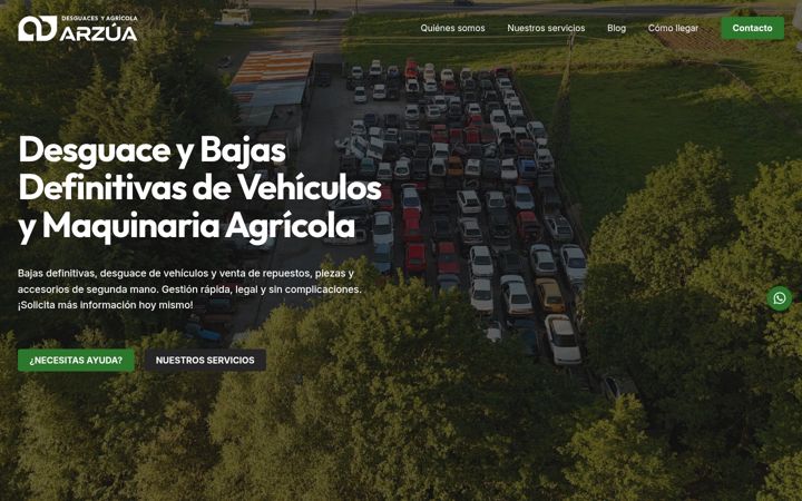 Screenshot of desguacesyagricolaarzua.com
