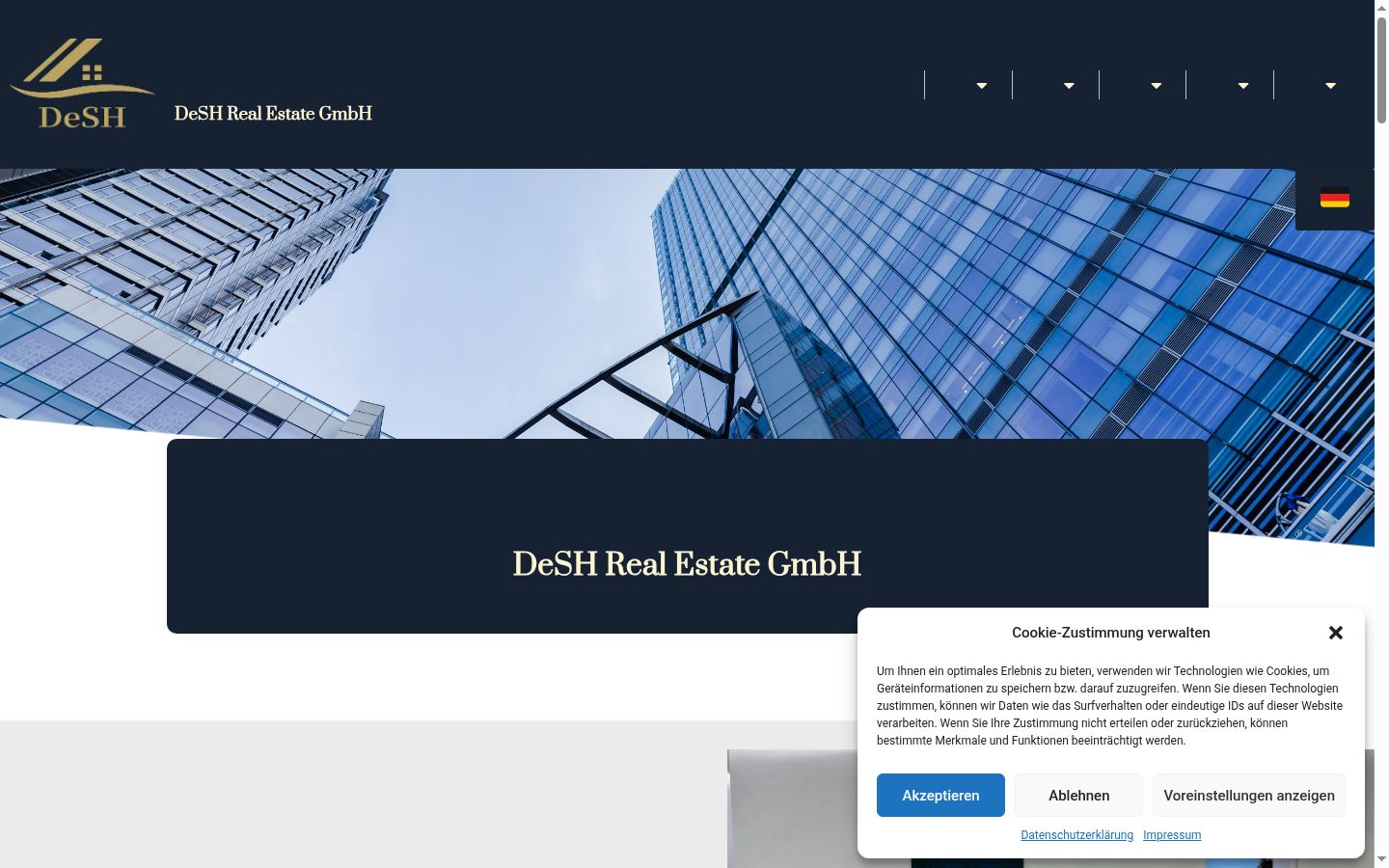 Screenshot del banner di consenso mostrato prima di qualsiasi interazione