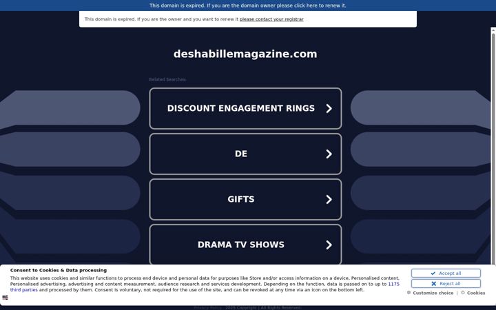 Screenshot of deshabillemagazine.com