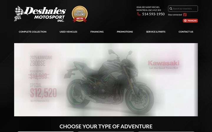 Screenshot of deshaiesmotosport.com