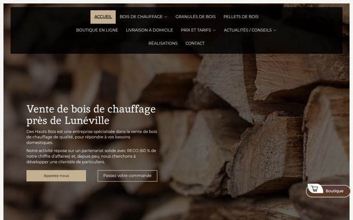 Screenshot του deshautsbois.fr