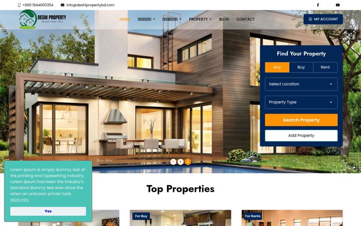 Screenshot of deshiproperty.com