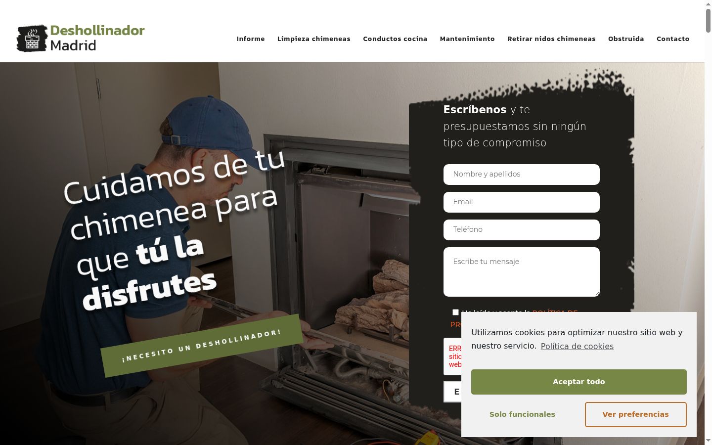 Screenshot del banner di consenso mostrato prima di qualsiasi interazione