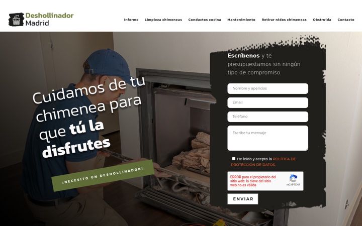 Screenshot of deshollinadormadrid.com