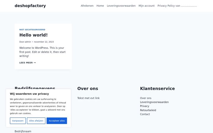 Skærmbillede af deshopfactory.nl