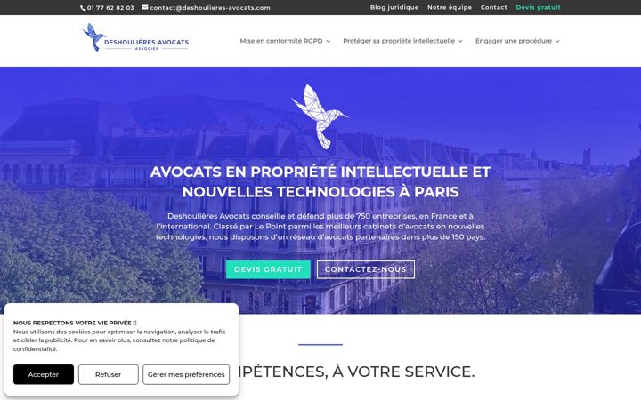 Screenshot of deshoulieres-avocats.com