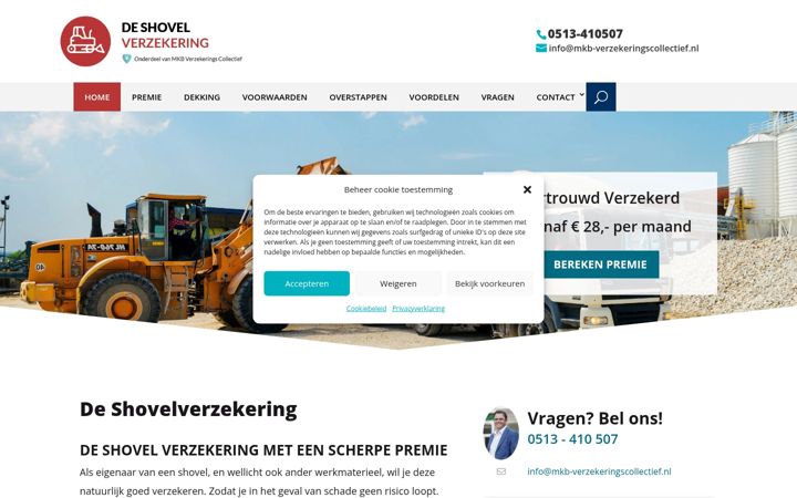 Screenshot of deshovelverzekering.nl