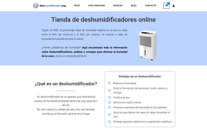 Screenshot of deshumidificador.org