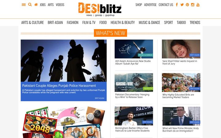 Screenshot of desiblitz.com