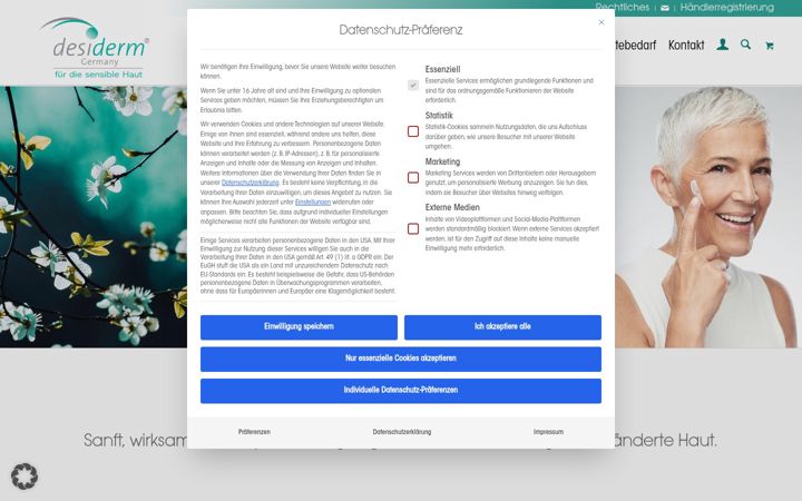 Screenshot von desiderm-germany.de