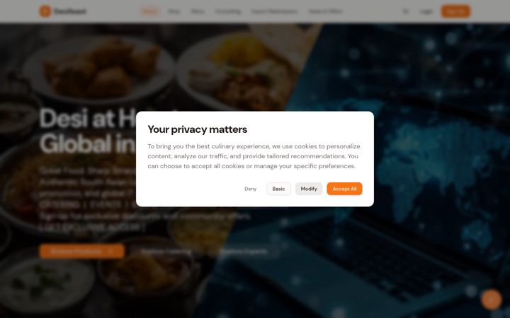 Screenshot of desifeastllc.com